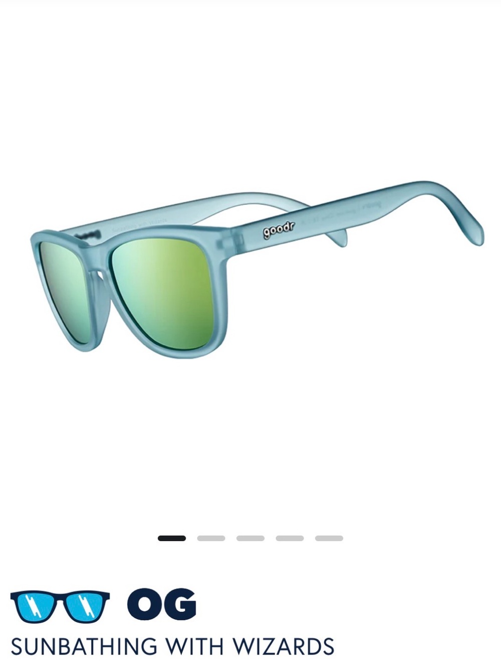 BRAND NEW SEALED goodr 'OG Sunbathing With Wizards' Matte Aqua Sunglasses